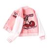 Girls' Casual Fruit Cherry Pattern Jacket - Spring/autumn Children's Fashionable Baseball Shirt