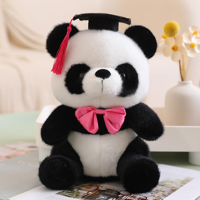 Dr Panda Plush Toy Stuffed Animal Doll Decoration Graduation Memorial Gift