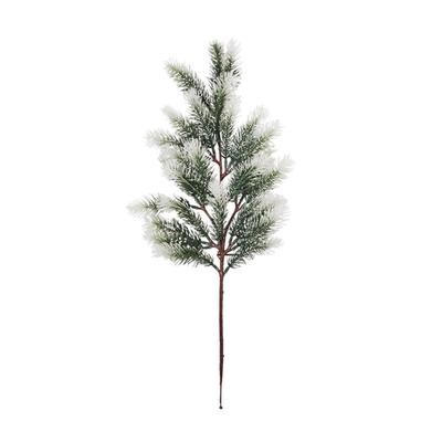 Snowy Artificial Pine Needle Branch 23.2 Inch Frosted Fake Greenery Pine Twig Stem Pick for Xmas Home Holiday Decoration