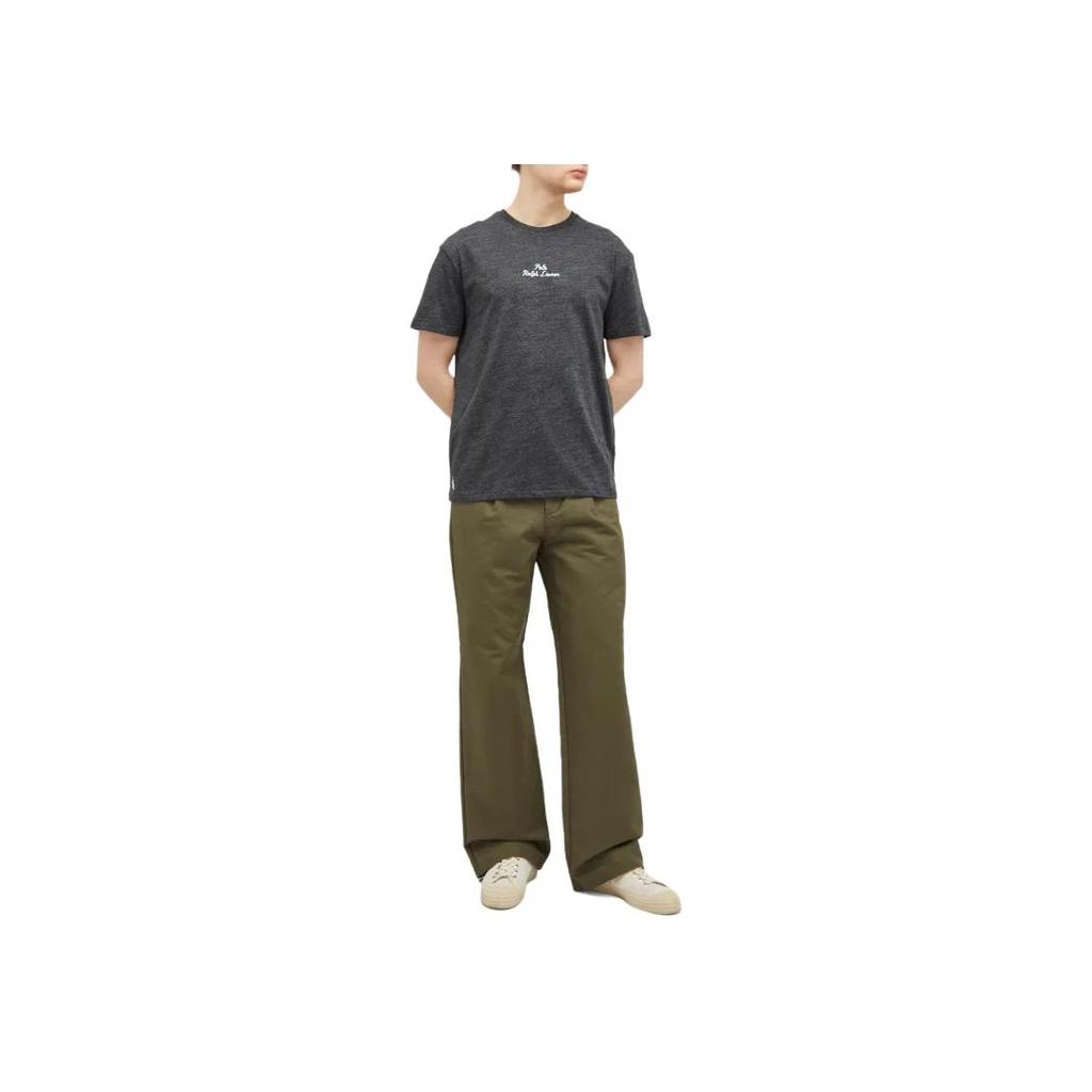 Polo Ralph Lauren Embroidered Drop Shoulder Round Neck Short Sleeve T-Shirt Men Tops Black 710936585-022