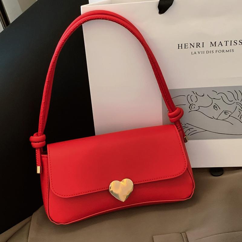 Baguette Bag Fashion Love Small Square Bag French Niche Design High Value Messenger Bag