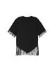 ASIF CALIE Gurls Oversized-Fit Fringe T-Shirt Black