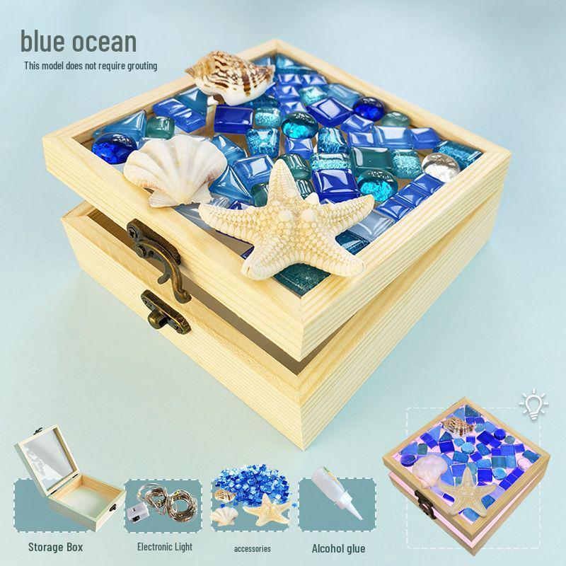 

Набор для создания мозаичных украшений своими руками: Прозрачный ящик для хранения с кремовым клеем - Идеальный подарок на День учителя