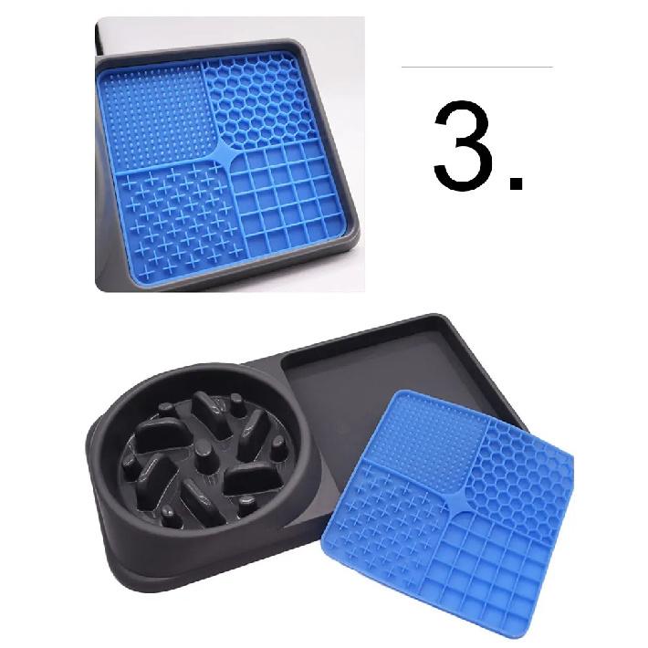 Silicone 2in1 Dog Lick Mat for Dogs Pet Food Plate Slow Eating Bowl Extended Eating Time Convenient Pets Accessories Supplies