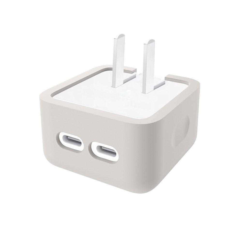 For Apple 35W Dual USB-C Port Small Power Adapter Silicone Case Charging Head Protective Case For IPhone For MacBook