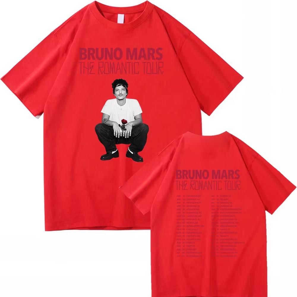 2026 The Romantic Album T Shirt Bruno Mars The Romantic Tour Men Women Clothing Vintage Harajuku High Quality Cotton Tshirts
