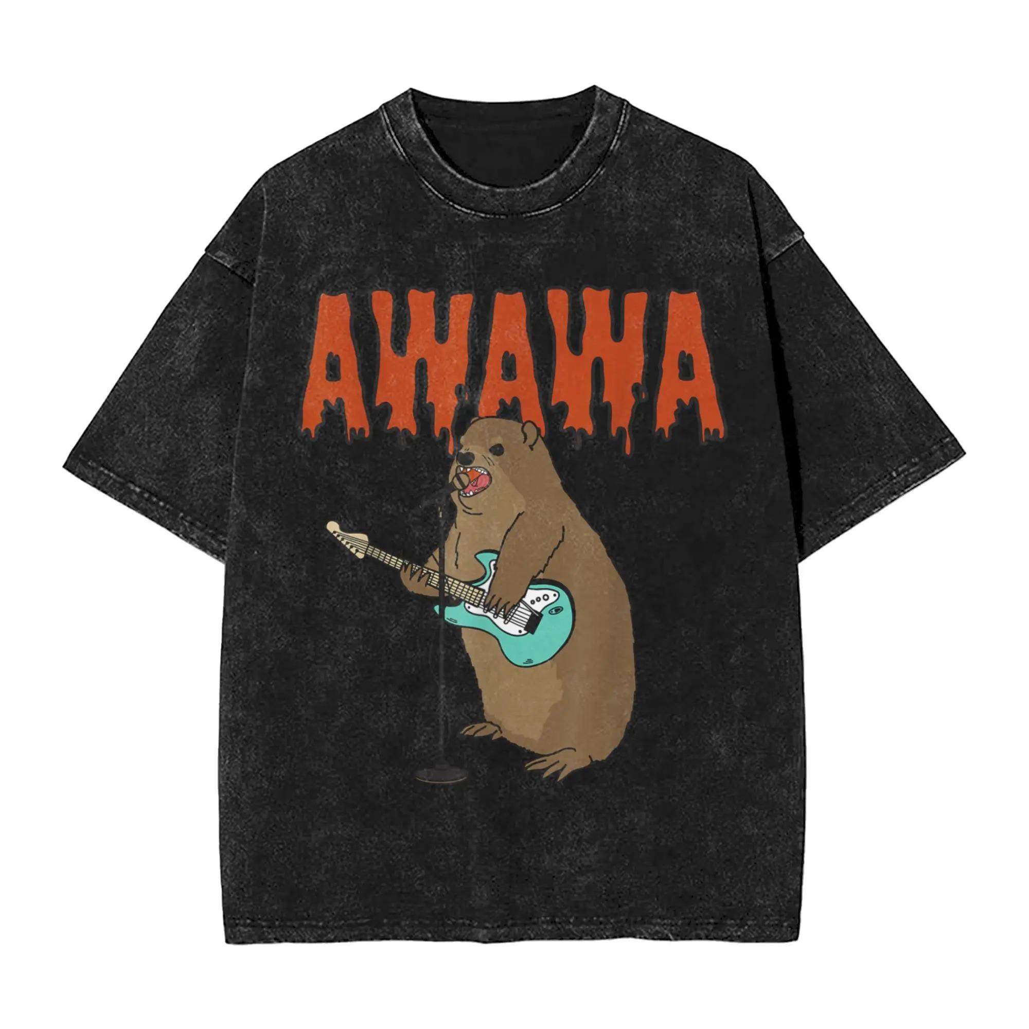 

Arrival Rock Hyrax Awawa Cute Hyrax Meme Washed Mens Women Clothes Tee Shirt Graphic T-Shirts for Men Ropa Hombre S