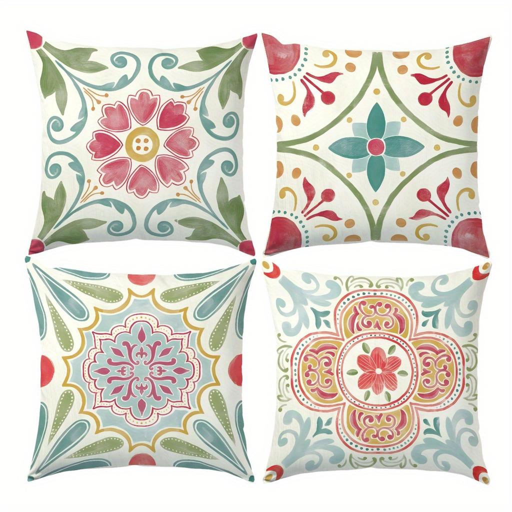 Copricuscini Estivi con Motivo Bohemien ad Acquerello Copricuscini Decorativi Comfort per la Casa Soggiorno Camera da Letto Divano Arredamento per la Casa Arte