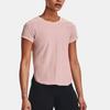 Under Armour Solid Back Hollow Print Mesh Breathable Running Short Sleeve T-Shirt Women Tops Vintage-Pink 1369800-676