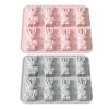 Oster-Silikonform 8 Mulden 3D-Hasenform Antihaft-Flexible Form Schokolade Süßigkeiten Pudding Seife Knete Back-Dekorationswerkzeug