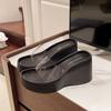 Fashion 2025 Summer New Thick Bottom High Heel Slippers for Women Fashionable Transparent Sponge Cake Versatile Beach Slipper Sandals