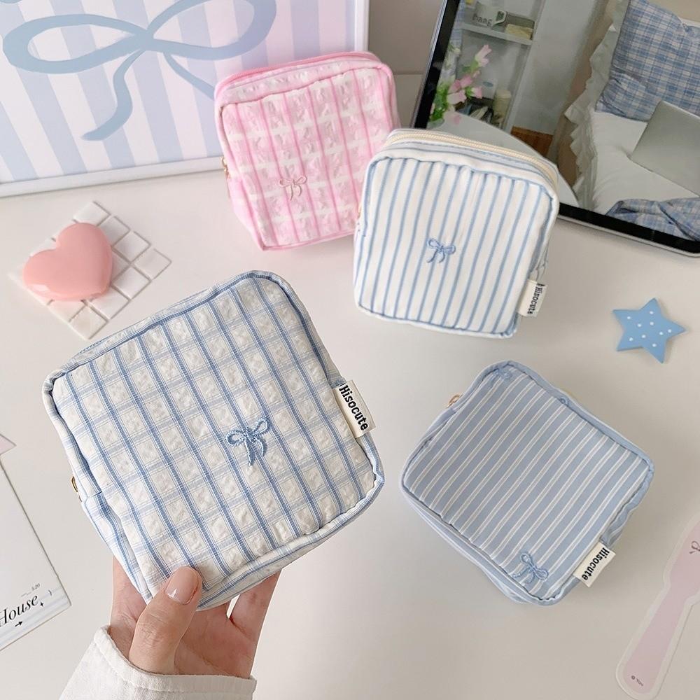 Korean Style Cloth Bow Cosmetic Bag Travel Makeup Organizer  Makeup Organizer