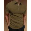 Men'S Summer Sports And Fitness T-Shirt Casual Lapel Short-Sleeved Half-Zip Polo Shirt Man