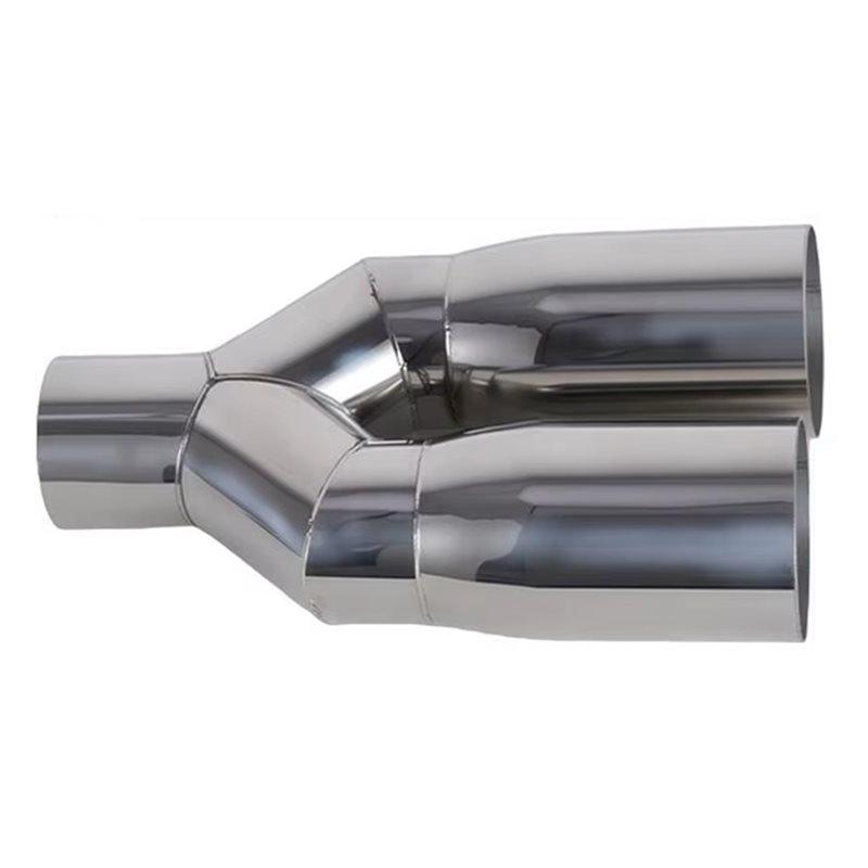 Universal For Car Modification Double Outlet Exhaust Tip Stainless Steel Muffler 63-76Mm