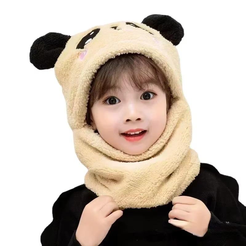 Cartoon-Mütze Mädchen Jungen Schal Verdickte Kappe Wintermütze Kinder Neugeborenes Baby Zubehör Kinderhut Fleece Kinderkappen