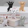 5pcs Dancing Cat Pen Holder Stand PVC Mini Desk Decor Cute Anime Figures Office Stationery Organizer for Students Gift
