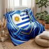 Uruguay Football Printed Flannel Blanket Skin Friendly Warm Decorative Throw for Indoor Couch Bed Daily Use
