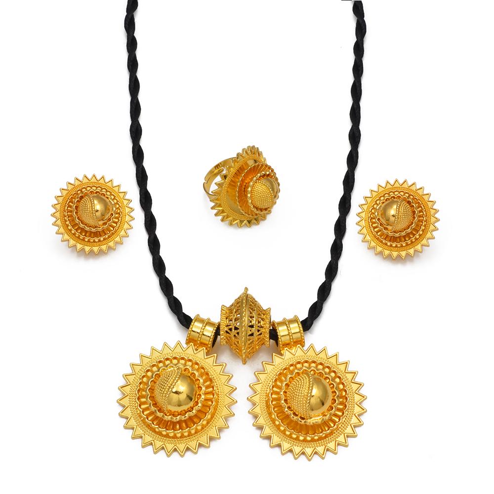 NEW Ethiopian National Jewelry Sets Habesha Necklaces Earrings Rings Eritrean African Bridal Dubai Israel Middle East #206616