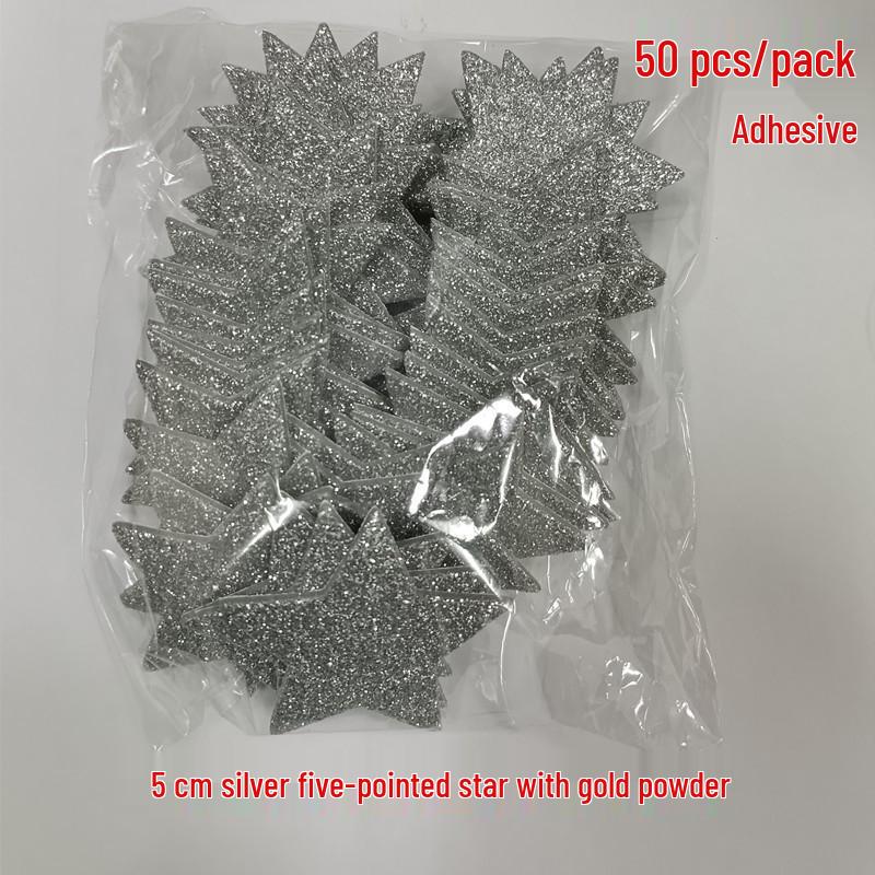 Gold Glitter Five-Pointed Star Foam Stickers for Kindergarten - Small EVA Geometric Shapes