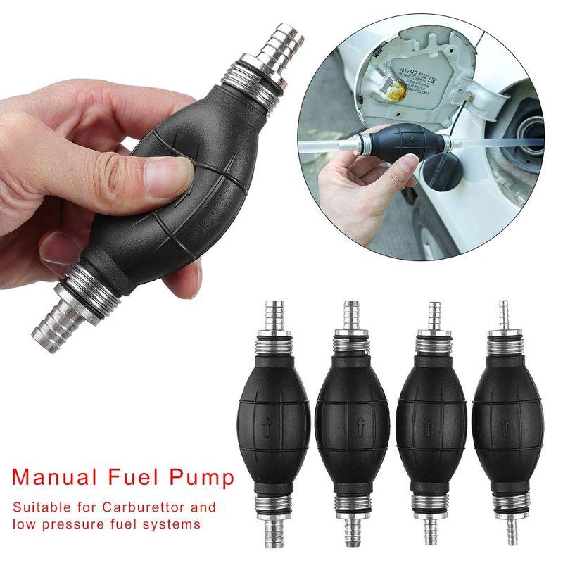 6mm/8mm/10mm/12mm Manual Fuel Pump Rubber Aluminum Hand Primer Oil Petrol Diesel Liquid Transfer Pump Transfer Tools