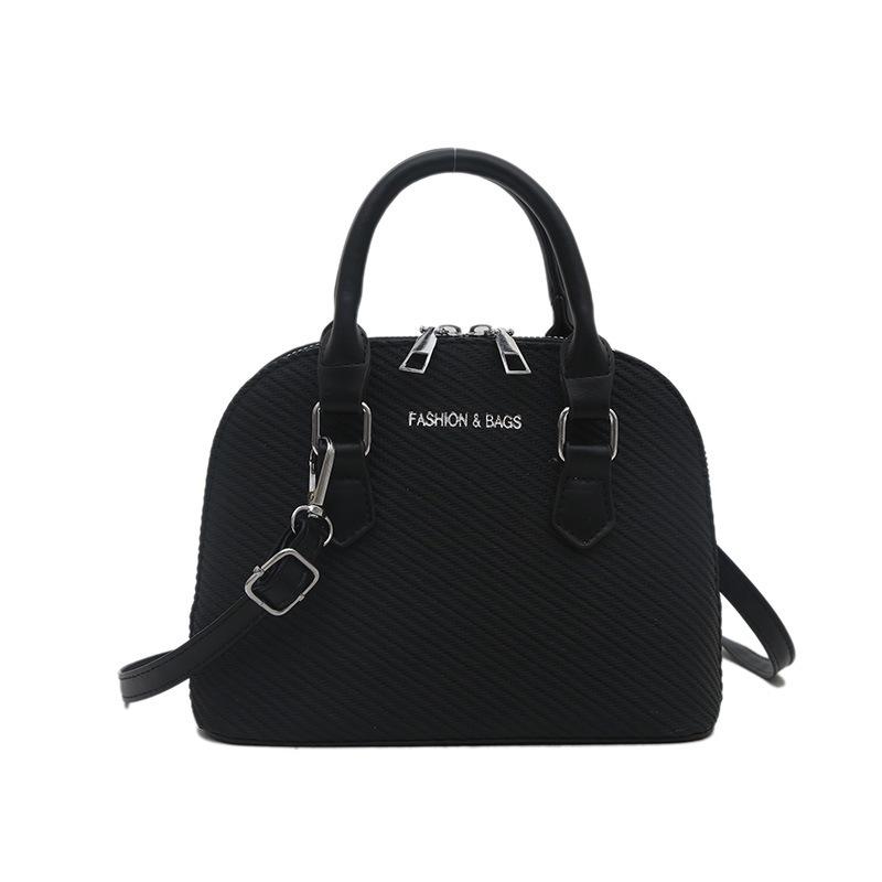 

2025 новый тканевый узор модная сумка-ракушка женская сумка легкая на плечо сумка-мессенджер женская сумка one size fits all чёрный