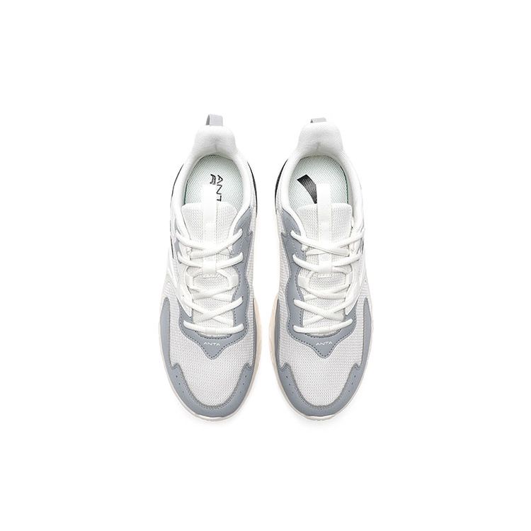 Anta Running Series Non-Slip Wear-Resistant Low-Top Running Shoes Men Sneakers White Gray 912235527-7