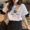 Women Cute Pink Bear Graphic T Shirt Casual Cotton O Neck Short Sleeve Loose Summer Tee Daily Basic Tops