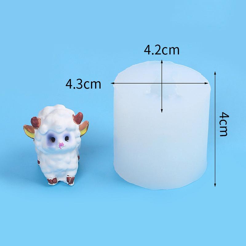 Cute Lamb Silicone Candle Mold Cartoon Sheep Epoxy Resin Crafts Plaster Animal Mould Diy Scented Candle Table Decor