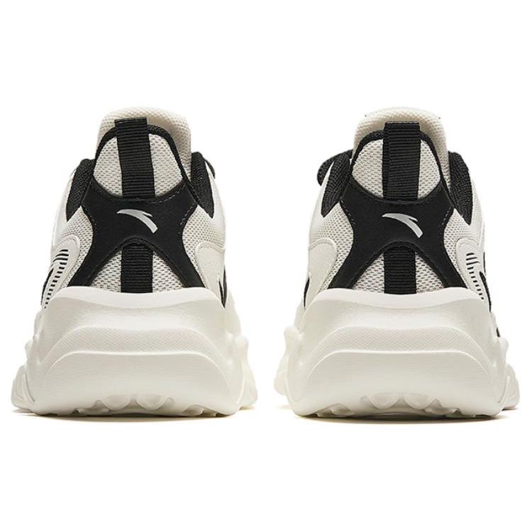 Anta Comfortable Versatile Shock Absorbing Wear Resistant Low Top Casual Shoes Women Sneakers White Black 922418855-1