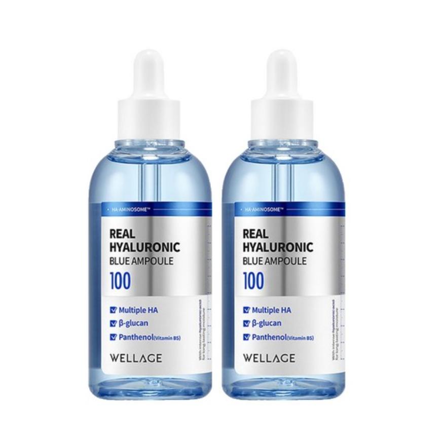 WELLAGE Real Hyaluronic Blue 100 Ampoule – Intense Hydrating & Plumping Serum 100ml