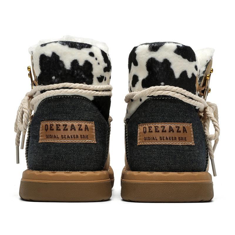 3659 Woody denim snow boots star male and female couples versatile autumn and winter warm velvet cotton shoes