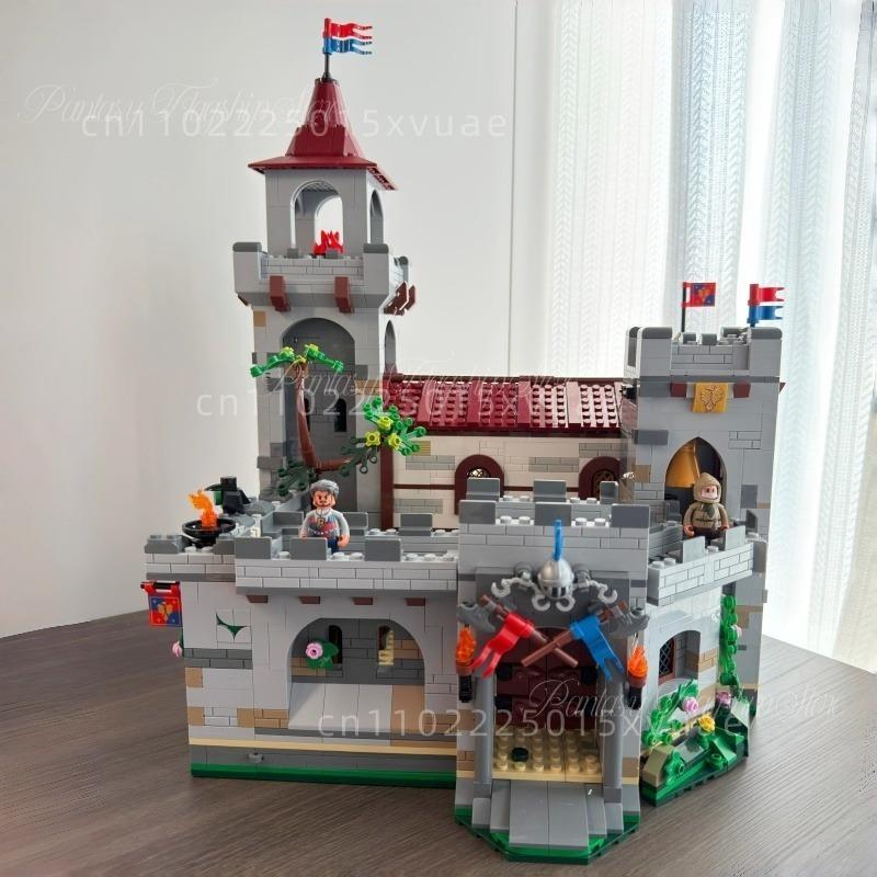 New Medieval Castle Building Blocks Guardian Barracks Lamp Assembling Model Street Scene Collectible Decoration Children's Gifts