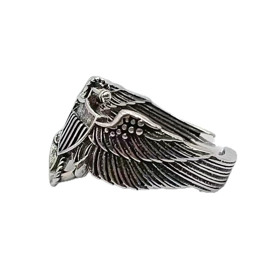 Yin Taifei Retro Amerikanischer Soldaten Hundemarke Abzeichen Ring - Herren Hip Hop Punk Offener Ring