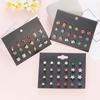 30 Pairs Ear Studs Set Exquisite Fashionable Colorful Stud Earrings for Parties Everyday Use