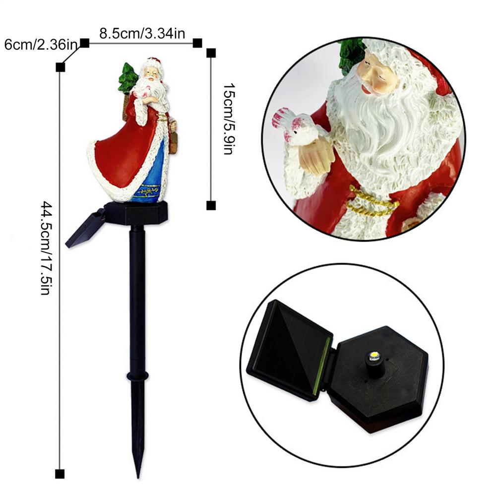 Outdoor Solar Christmas Lights Stake Santa Claus Decorations Pathway Lights Christmas Garden Landscape Decoration Lights