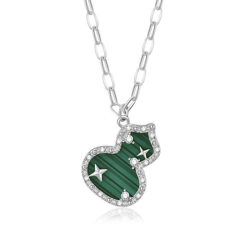 

Ins Style Elegant Titanium Steel Star Necklace Unique Gourd Design For Fashion Lovers срібний