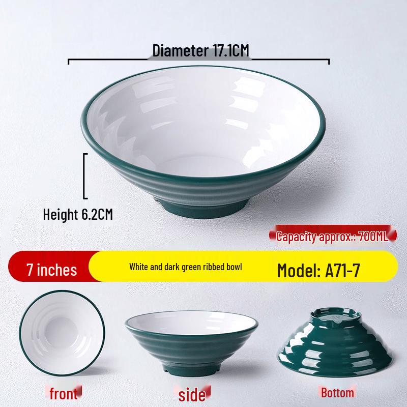 Lantuan Melamine Noodle Bowl Set with 304 Stainless Steel Cutlery
