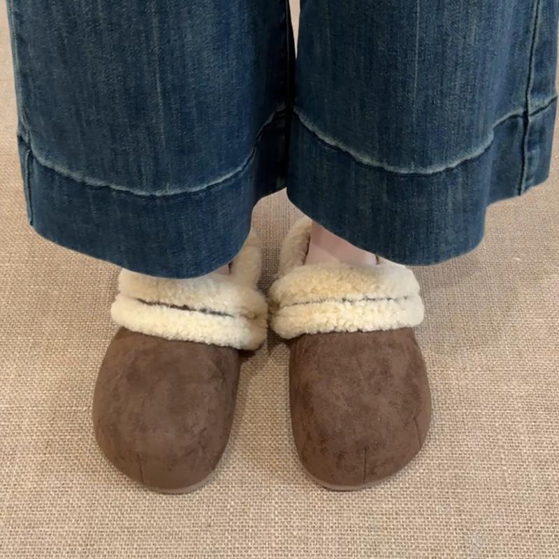 Tas met luipaardprint, halve pantoffels met tas voor dames, herfst en winter 2025, college-stijl, retrostijl, Mori-mode, veelzijdig, casual, Mao Mao-schoenen