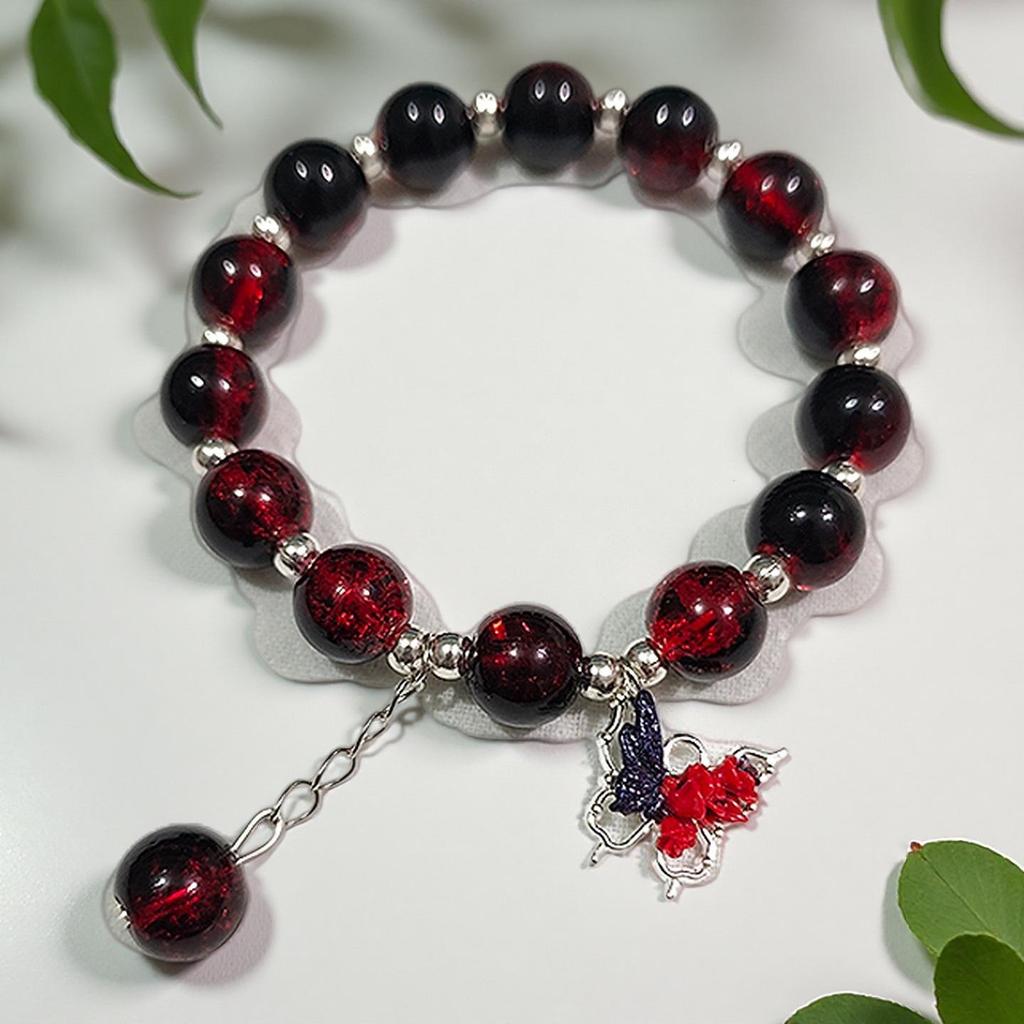 Butterfly Love Flower 10mm Handmade Beaded Bracelet - Original, Personalized, Exquisite Jewelry Gift for Friends and Newcomers