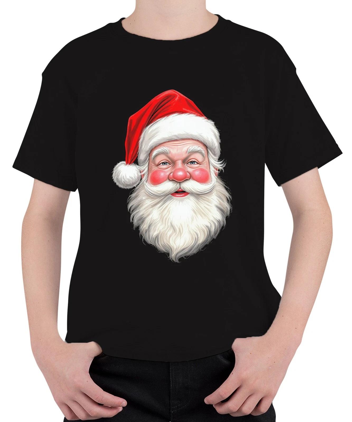 Weihnachtsmann Nikolaus Porträt Realistisch Vintage Retro Fröhlic Unisex Kinder L