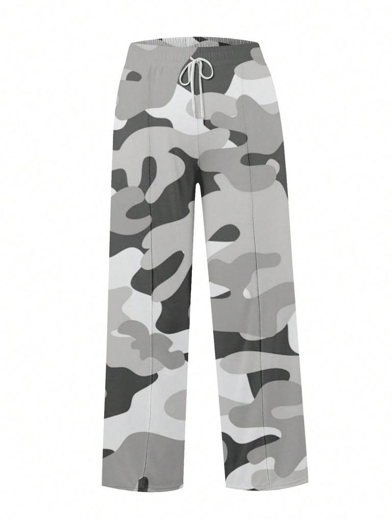 Women's Trendy Camouflage Straight-Leg Pants - Casual & Versatile American Style