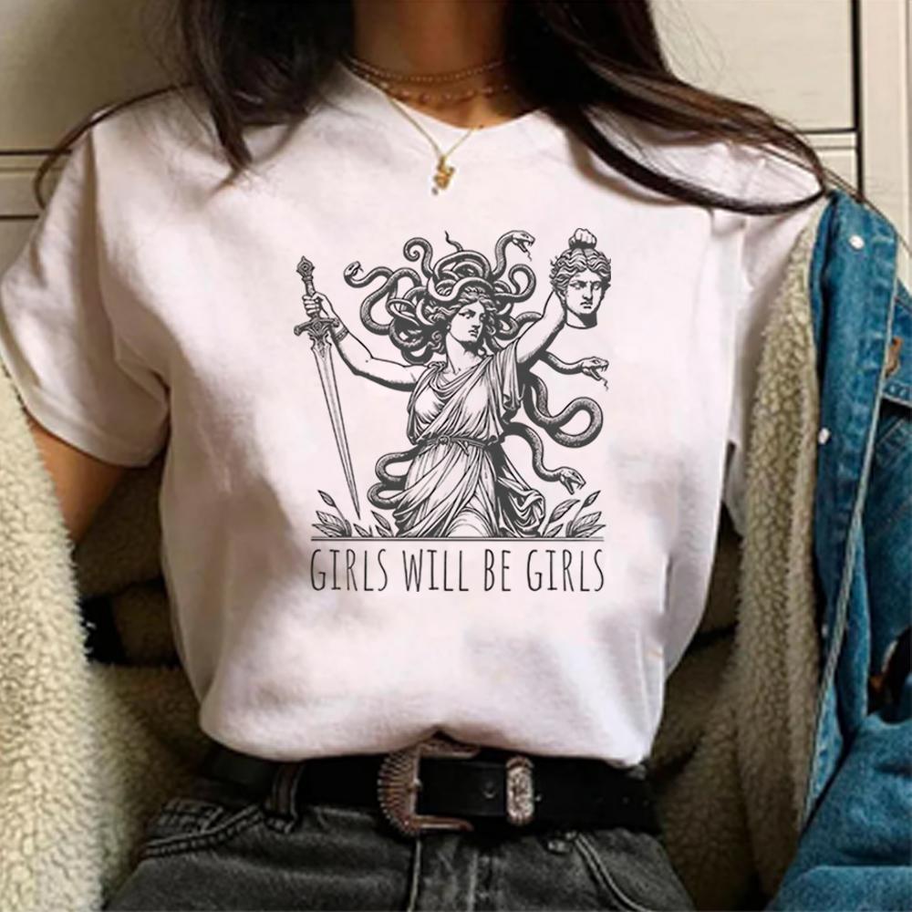 Girls Will Be Girls Shirt for Her Medusa with Head of Perseus Feminist Tshirt Womens EmpowerUnisext Tshirt Feminism Tees Tops