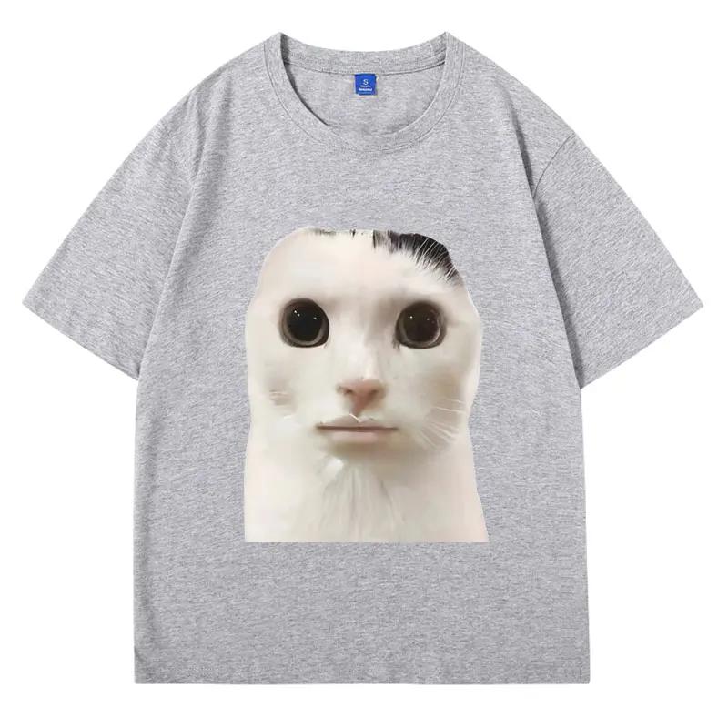 Goofy Ahh Cat Cute Funny Meme Graphic T Shirt Summer O-Neck Oversized T-shirt Tops Men Women's Short Sleeve Tshirts