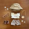 Labubu Clothes (Doll Not Included) Plush Clothes Set for 15cm and 17cm Labubu Plush Toys, 6-Piece Set Includes Hat, Outfit, Pants, Shoes, Glasses,