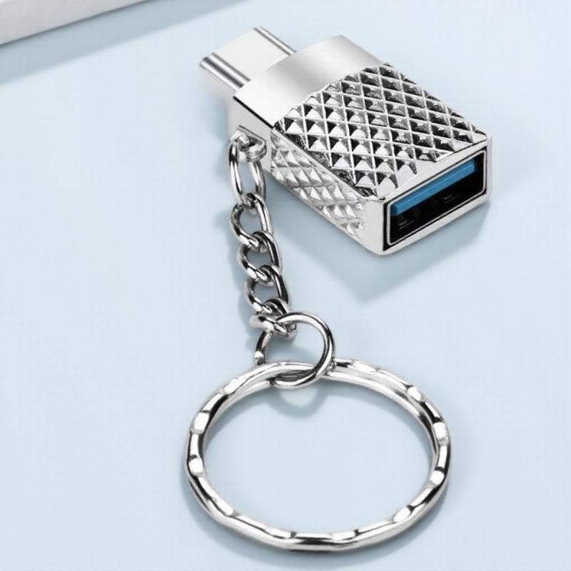 USB C To USB 3 0 OTG Adapter Type C Male To Female Converter with Keychain Zinc Alloy Case for Smartphones Tablets