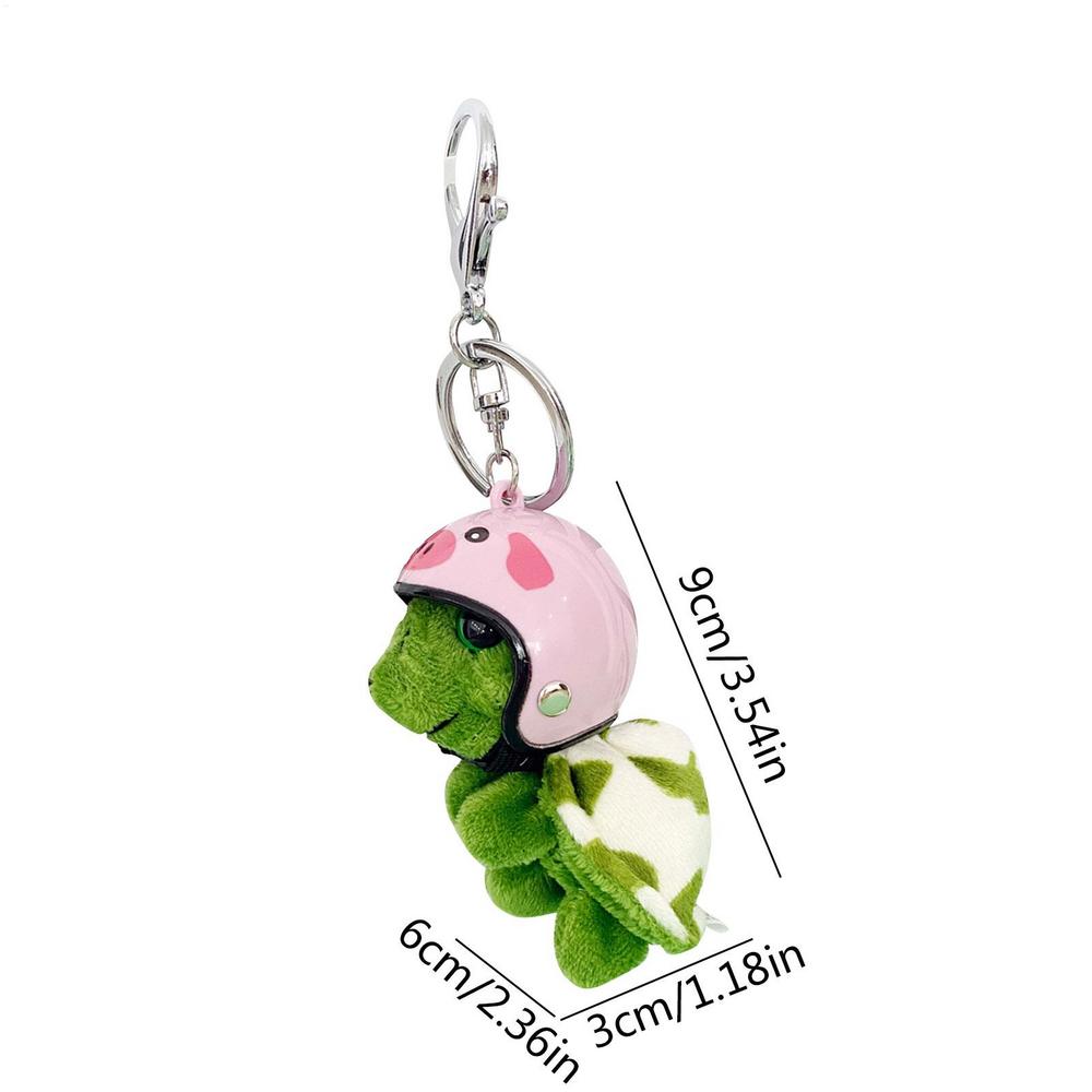 1pcs Kawaii Helmet Sea Turtle Keychain Cute Animal Plush Key Chain Mobile Phone Charm Car Bag Pendant Children Gifts