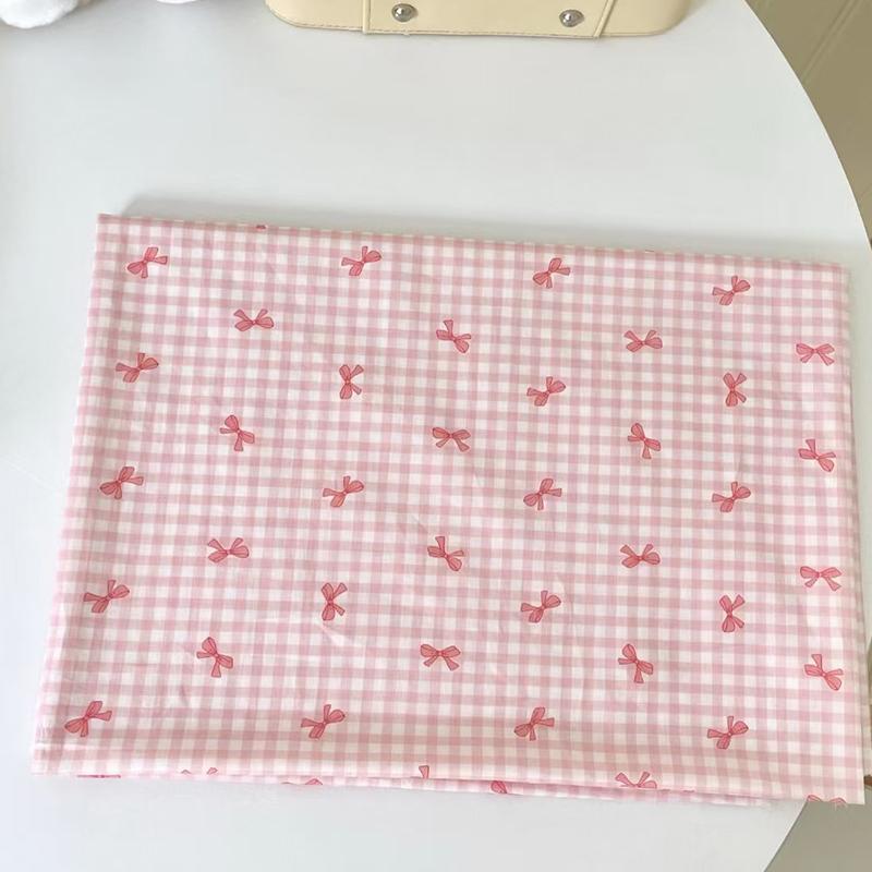145x100cm Colorful Plaid Cotton Fabric Sweety Bowknot Print Fabric For Dress Shirts Pajamas Homewear Children's Clothing Pillow