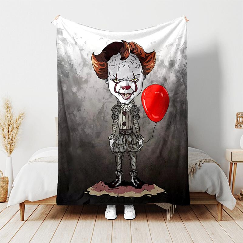 1pc Blanket Pennywise the Dancing Clown Print Design, Lightweight Blanket for Sofa, Bed- Soft &Warm, Gift for All Seasons Like Christmas, Halloween