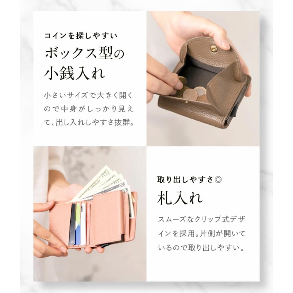 Cowhide Leather Mini Wallet with Card Slots and Coin Blue [GlovesDEPO] Women's Bi-fold Purse,