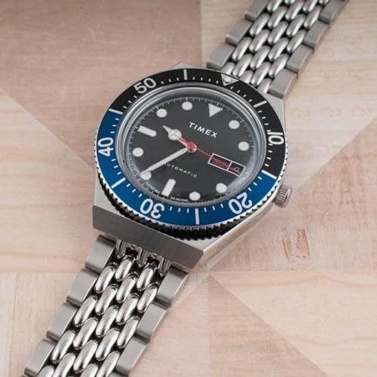StrapHabit Watch Bracelet Q Timex Band Replacement 36mm 38mm 40mm M79 GMT Chronograph - TQ18 Quick Release Beads Rice Strap Stainless Steel Vintage